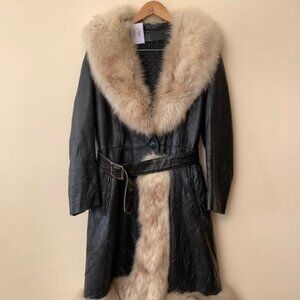 Black Full Length 90's Vogue Style Couture trench coat.